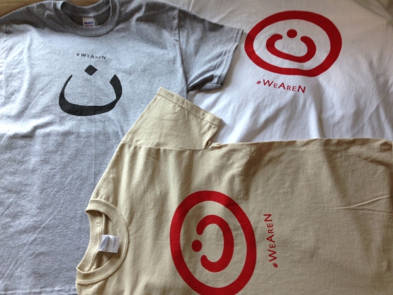 Solidarity for persecuted Christians - #WeAreN. Email me here to get one annamosby.coleman@facebook.com